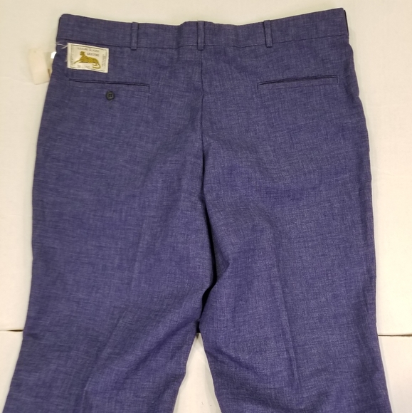 Cheetah Leisure Slacks Men's Size 38 Long Blue New With Tags Vintage - Picture 4 of 12
